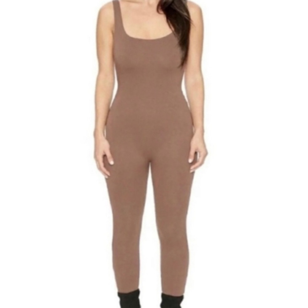 Naked Wardrobe Tan stretch jumpsuit